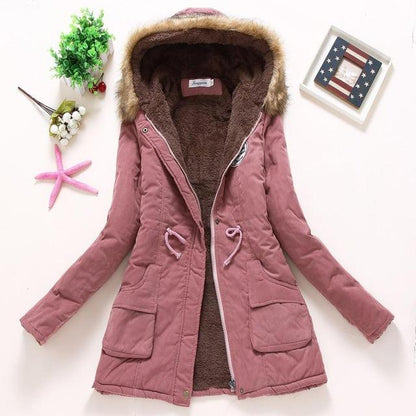 Parka informal de longitud media y larga con capucha