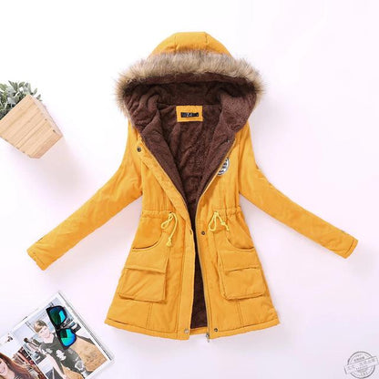 Parka informal de longitud media y larga con capucha