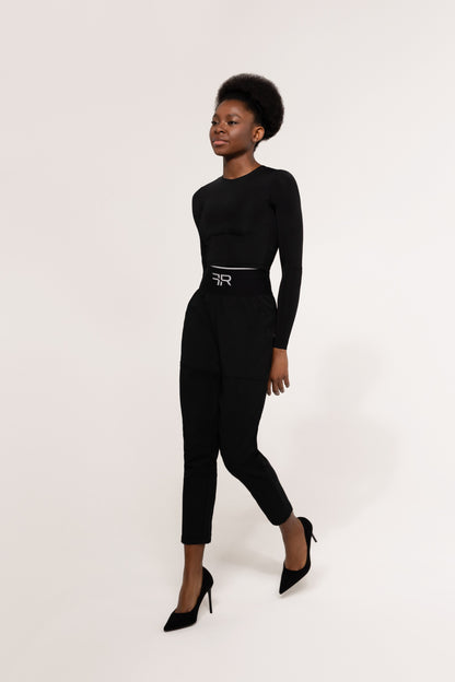 Pantalones de mezcla de algodón con pernera ancha