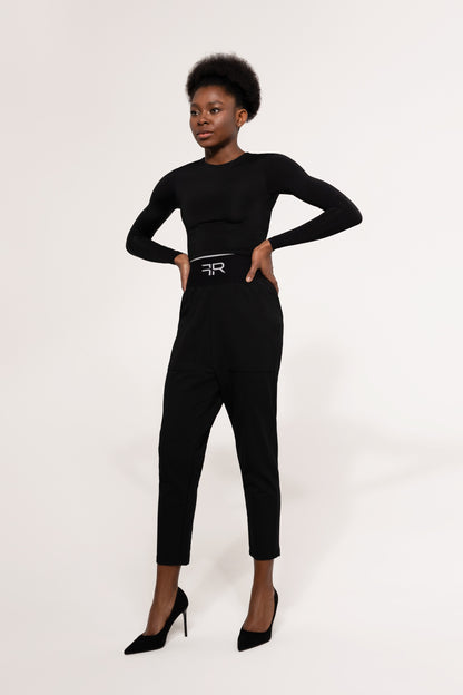 Pantalones de mezcla de algodón con pernera ancha