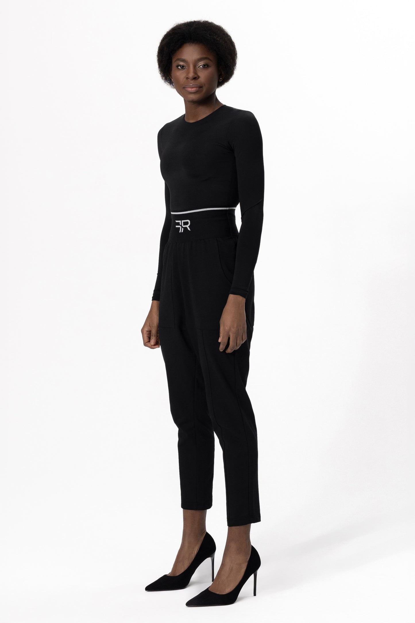 Pantalones de mezcla de algodón con pernera ancha