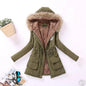 Parka informal de longitud media y larga con capucha
