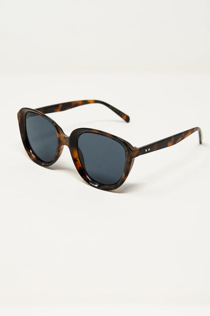 Gafas de sol redondas en carey oscuro