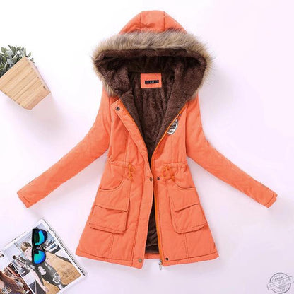 Parka informal de longitud media y larga con capucha