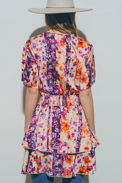 Minivestido floral multicolor