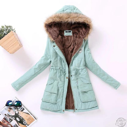 Parka informal de longitud media y larga con capucha